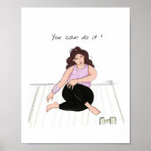 あなたはそれを行うことができる,ヨガ,ジム女性,イラストレーション ポスター (正面)