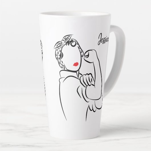 あなたはそれを行うスタイリッシュとリバーモダンターをロージー カフェラテマグ (右アングル)