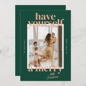 あなたはっきりした自身に小さなクリスマスの写メリー真を持っている シーズンカード (正面/裏面)