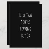 あなたはでは失礼だが、あなたは離れでは失礼なことをする セーブザデート (正面/裏面)