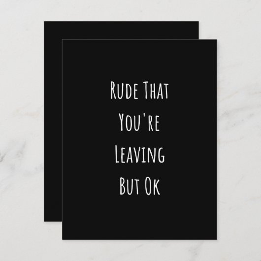 あなたはでは失礼だが、あなたは離れでは失礼なことをする 案内状 (正面/裏面)