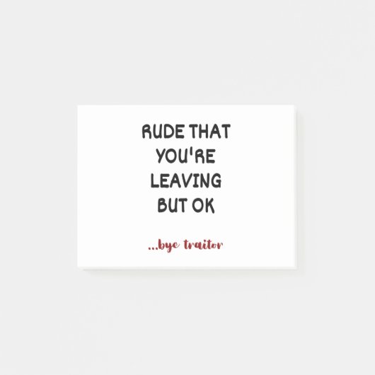 あなたはでも離れ大丈夫という失礼な ポストイット (正面)