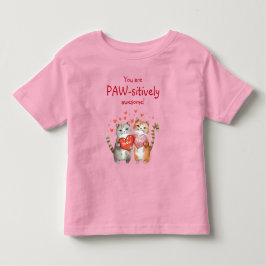 あなたはとっても素敵な赤とピンクの猫ちゃん トドラーTシャツ