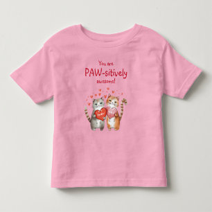 あなたはとっても素敵な赤とピンクの猫 トドラーTシャツ