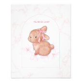 あなたはとても愛されているバニープリント | ベビーガール子供部屋 フォトプリント (正面)