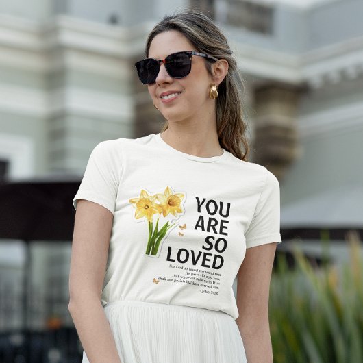 あなたはとても愛されている フラワーキリスト教 Tシャツ