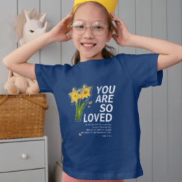 あなたはとても愛されている フローラル クリスチャン Tシャツ