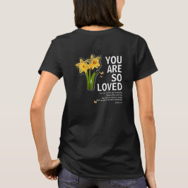 あなたはとても愛されている フローラル クリスチャン Tシャツ