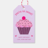 あなたはとても甘い – かわいいカップケーキキッズ誕生日 ギフトタグ (裏面)