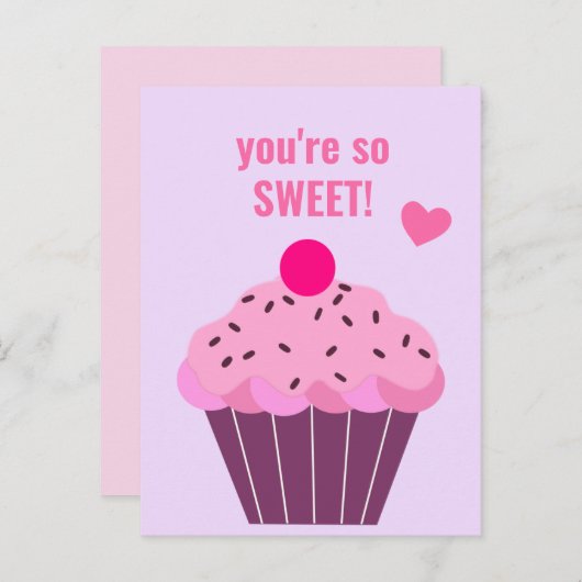 あなたはとても甘い – かわいいカップケーキ教室バレンタイン ポストカード (正面/裏面)