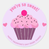 あなたはとても甘い – かわいいカップケーキ教室バレンタイン ラウンドシール (正面)