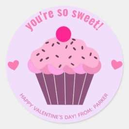 あなたはとても甘い – かわいいカップケーキ教室バレンタイン ラウンドシール