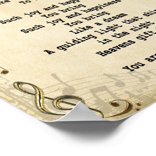 あなたはとても美しい歌の歌詞ヴィンテージプリント ポスター (角)