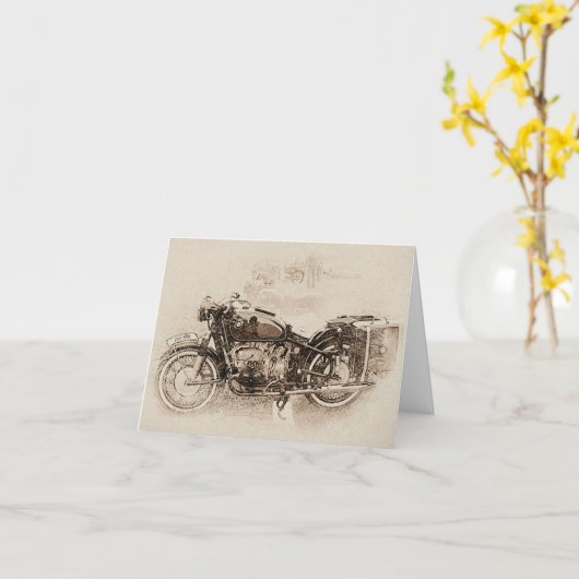 あなたはない古いオートバイ誕生日カード カード (黄色い花)