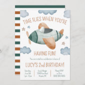 あなたはにおもしろい飛行機誕生日を有する場合に飛行 招待状 (正面/裏面)