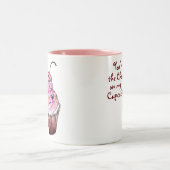 「あなたはのさくらんぼは私のカップケーキだ！」 かわいいマグ ツートーンマグカップ (中央)