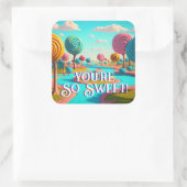 あなたはので甘いキャンディーレーン棒つきキャンデーガムドロップツリー スクエアシール (バッグ)