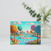 あなたはので甘いキャンディーレーン棒つきキャンデーガムドロップツリー ポストカード (スタンド正面)