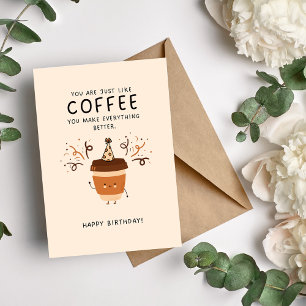 あなたはのようにコーヒーかわいいおもしろい誕生日カード シーズンカード