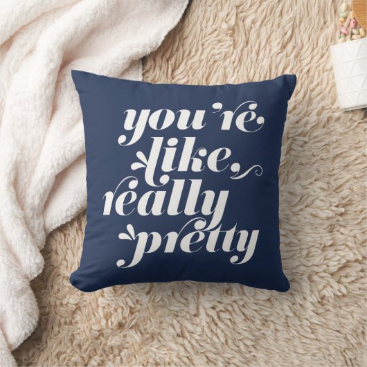 あなたはのように、本当かわいらし |ネイビー&ホワイト引用文 クッション (ブランケット)