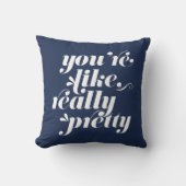 あなたはのように、本当かわいらし |ネイビー&ホワイト引用文 クッション (正面)