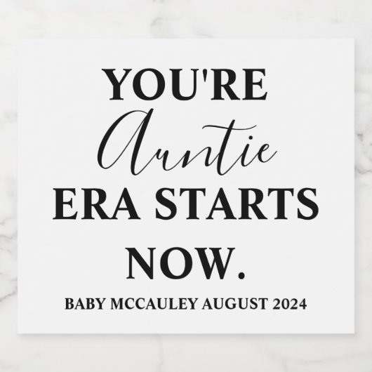 あなたはのアンティ時代のスタートおもしろいベビー発表 スパークリングワインラベル (シングルラベル)