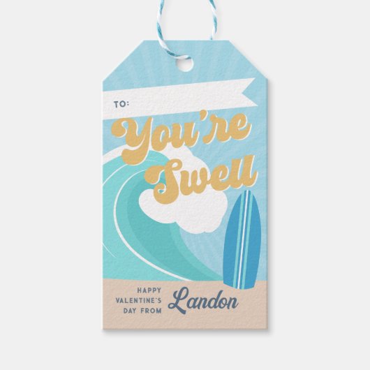 あなたはのサーファー教室バレンタインデー ギフトタグ (正面)
