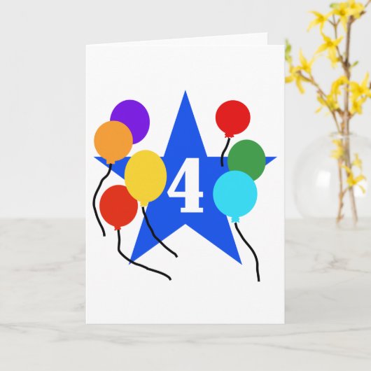 あなたはのスター4th誕生日Tシャツとギフト カード (黄色い花)