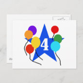 あなたはのスター4th誕生日Tシャツとギフト ポストカード (正面/裏面)