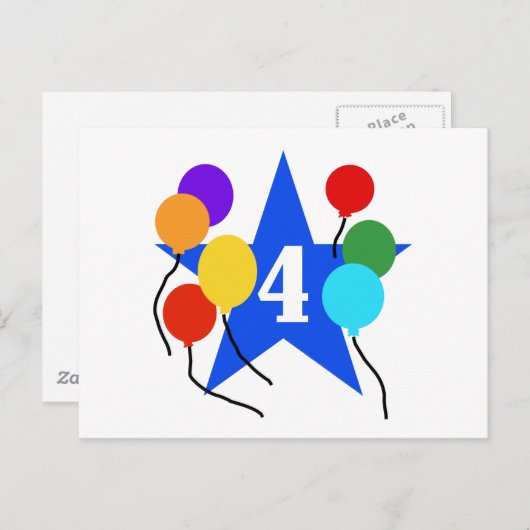 あなたはのスター4th誕生日Tシャツとギフト ポストカード (正面/裏面)