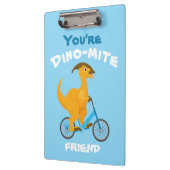 あなたはのダイノマイト友人かわいいバレンタインの恐竜 クリップボード (左)