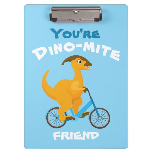 あなたはのダイノマイト友人かわいいバレンタインの恐竜 クリップボード (正面)