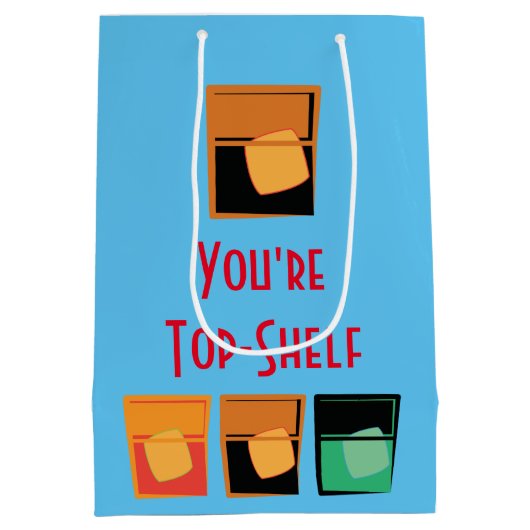 あなたはのトップシェルフとバーボンの青 – 抱き枕 ミディアムペーパーバッグ (裏面)