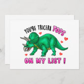 あなたはのトリケラおもしろいトップスのバレンタインデー シーズンカード (正面/裏面)