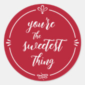 あなたはのバレンタインデークラシックズレッド ラウンドシール (正面)