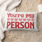 あなたはのバレンタイン赤の文字 ランバークッション (ブランケット)