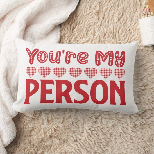 あなたはのバレンタイン赤の文字 ランバークッション (ブランケット)