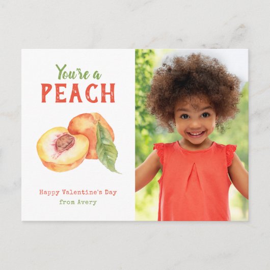 あなたはのピーチキッズ写真バレンタインデーのはがき シーズンポストカード (正面)
