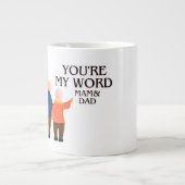あなたはのマイワールドマム&パパ – 心のこもった家族の愛 ジャンボコーヒーマグカップ (正面)