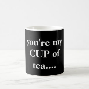 「あなたはの一杯のお茶….....」 クォーテーション付き白黒 コーヒーマグカップ