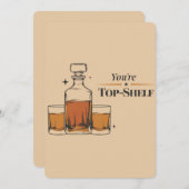 あなたはの上棚旧おもしろいパパファッションド誕生日 招待状 (正面/裏面)