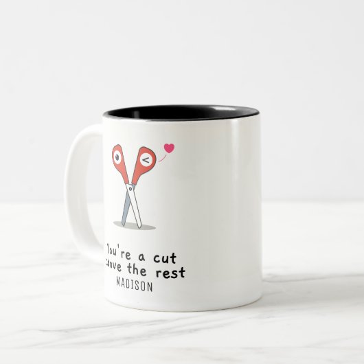 あなたはの削り残し名の上パーソナライズされたに ツートーンマグカップ (正面左)