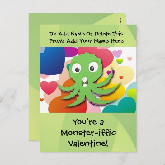 あなたはの怪獣のバレンタイン シーズンポストカード (正面/裏面)