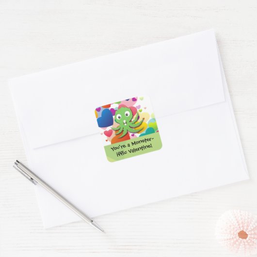 あなたはの怪獣のバレンタイン スクエアシール (封筒)