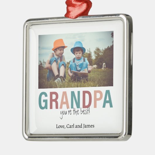 あなたはの最高の写真カスタムモダン メタルオーナメント (左)