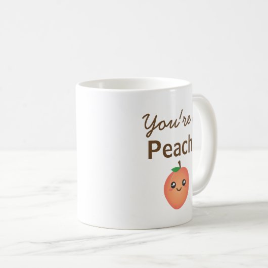 あなたはの桃の甘いかわいいかわいいおもしろいグルメ コーヒーマグカップ (正面右)