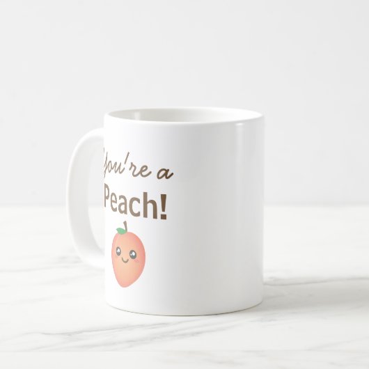 あなたはの桃の甘いかわいいかわいいおもしろいグルメ コーヒーマグカップ (正面左)