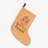 あなたはの桃の甘いかわいいかわいいおもしろいグルメ スモールクリスマスストッキング (正面 (吊り時))