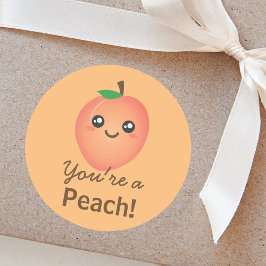 あなたはの桃の甘いかわいいかわいいおもしろいグルメ ラウンドシール