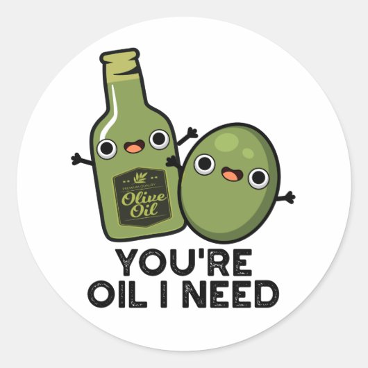 あなたはの油イニーズおもしろいオリーブ油パン ラウンドシール (正面)